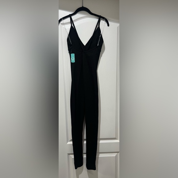 Black Ribbed Jumpsuit - Picture 2 of 4